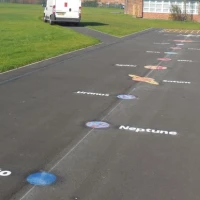 Thermoplastic Playground Maze Markings in Ayres End 12