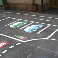 Key Stage 1 Thermoplastic Markings in Allwood Green 7